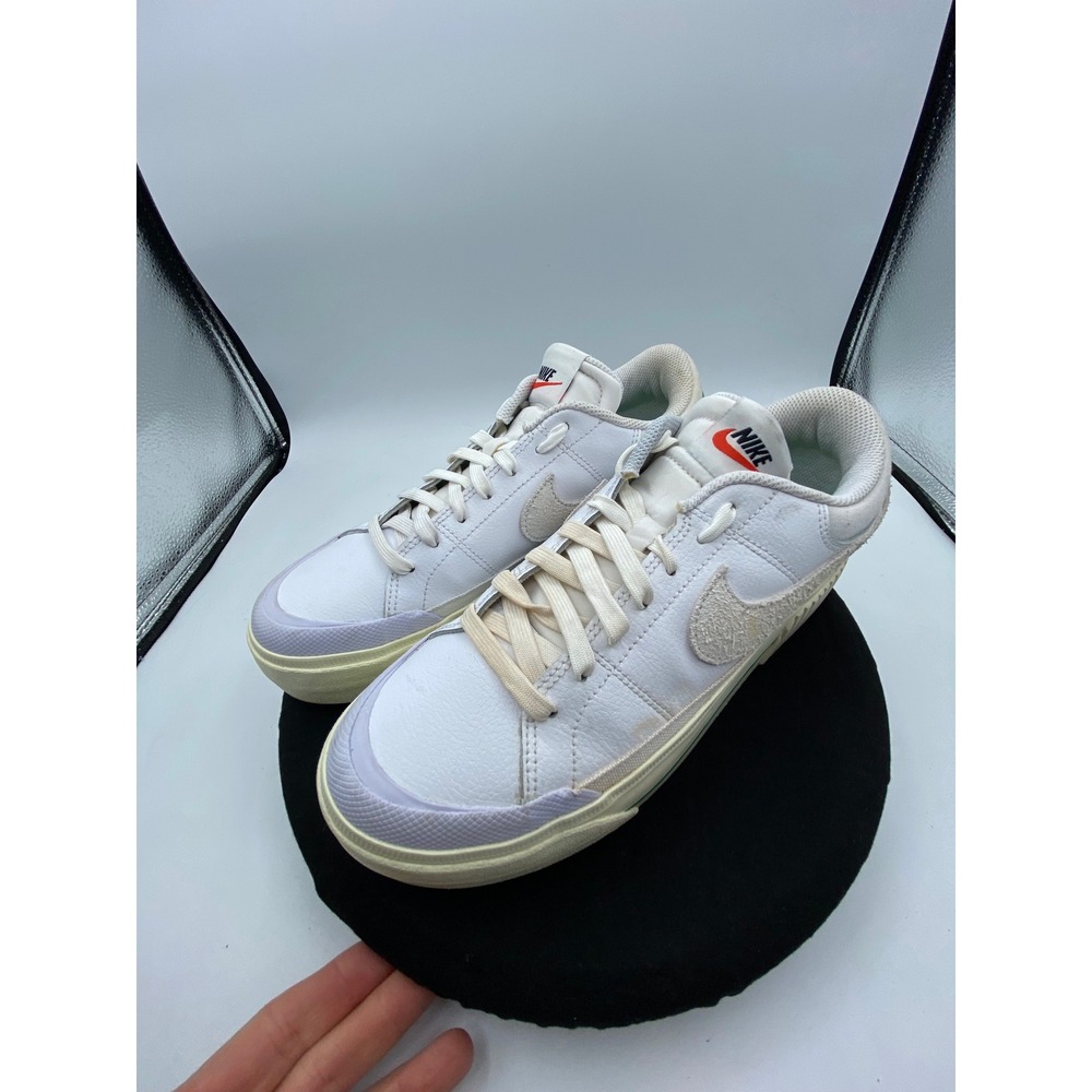 Nike Womens 8 Court Legacy Lift White Green Platform Sneakers FJ5483-100